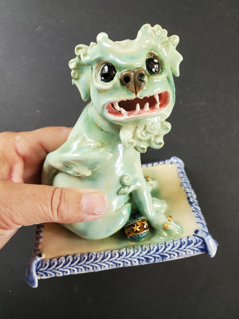 Foo dogs (pastel blue green) Image 2