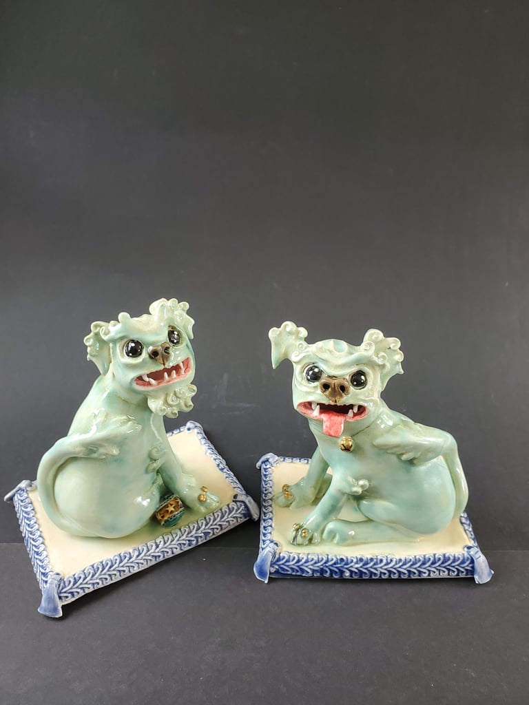 Foo dogs (pastel blue green) Image 5