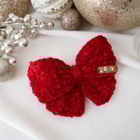 Image 1 of CROCHET BOW - RED VELVET