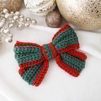 CROCHET BOW - CHRISTMAS HOLLY (PRE-ORDER)