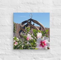 Image 2 of Hibiscus and Copper Windspinner - 12” X 12” Canvas Print