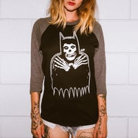 Image 2 of BAT-FIEND GREY BASEBALL Tee