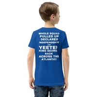 Image 3 of 7-6 Front and Back George Washington Yeeted Youth Shirt
