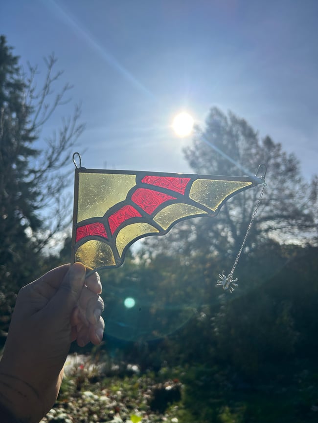 Red & gold spider web 