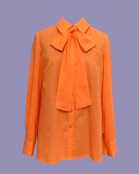 Image 10 of Ready-to-ship Sherbet flower button bow blouse
