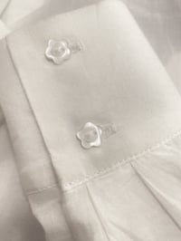 Image 2 of Ivory flower button bow blouse