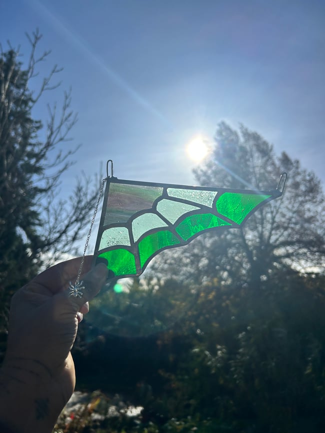 Small green spider web