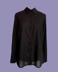 Image 11 of Ready-to-ship liquorice flower button bow blouse