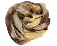 Image 5 of Ready To Ship! 10YD ROOTBEER FLOAT HAND DYED SARI SILK RIBBON BY COLOR BURST SILK