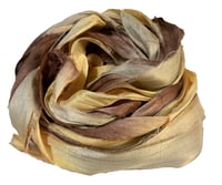 Image 1 of Ready To Ship! 10YD ROOTBEER FLOAT HAND DYED SARI SILK RIBBON BY COLOR BURST SILK