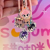 Image 4 of Overwatch2 mini Phone Charm - Juno Heart of Hope Mythic Skin - 2cm Rainbow Acrylic, Matching Strap