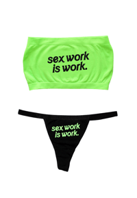 Image 2 of WORK IS WORK NEON TUBE TOP SET