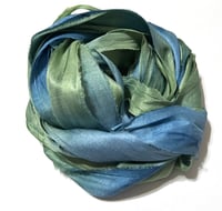 Image 2 of Ready To Ship! 10YD TOY SOLDIER HAND DYED SARI SILK RIBBON BY COLOR BURST SILK