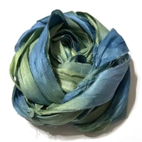 Image 3 of Ready To Ship! 10YD TOY SOLDIER HAND DYED SARI SILK RIBBON BY COLOR BURST SILK
