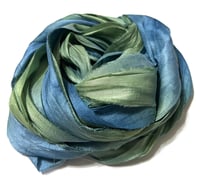 Image 4 of Ready To Ship! 10YD TOY SOLDIER HAND DYED SARI SILK RIBBON BY COLOR BURST SILK