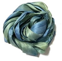 Image 8 of Ready To Ship! 10YD TOY SOLDIER HAND DYED SARI SILK RIBBON BY COLOR BURST SILK