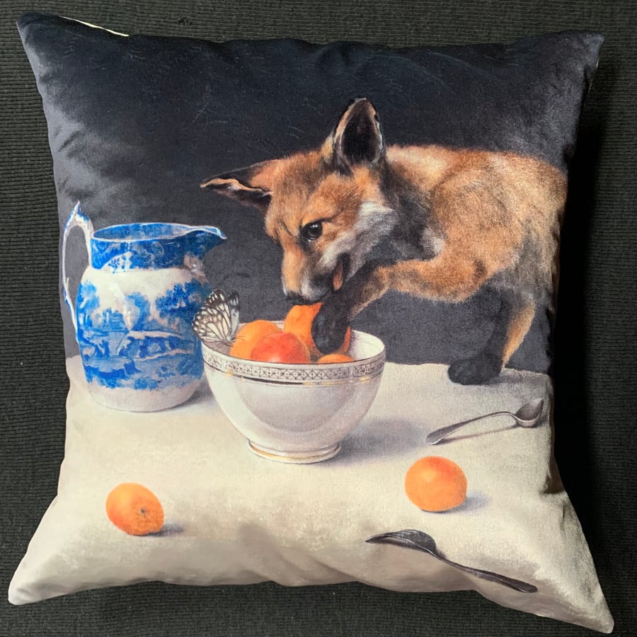 Image of Velvet Cropped Fox Cub Cushion