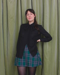 Image 5 of Liquorice flower button bow blouse