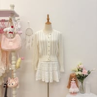 Image 1 of knitted cardigan with faux pear buttons