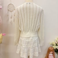 Image 2 of knitted cardigan with faux pear buttons