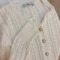 Image 3 of knitted cardigan with faux pear buttons