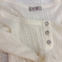 Image 3 of gyaru waffle knitted top
