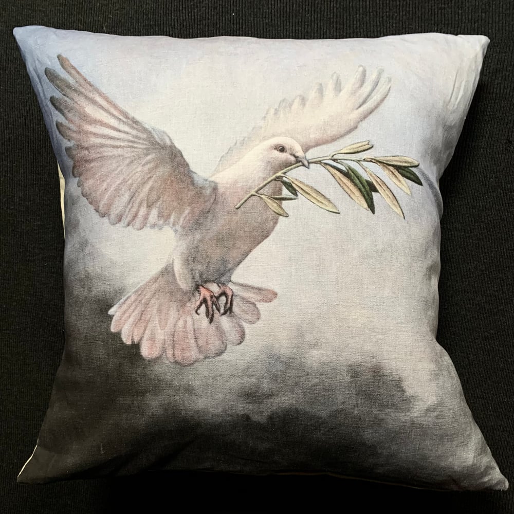 Image of Linen Peace Dove Cushion