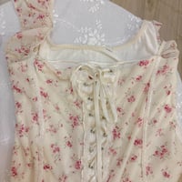 Image 3 of new look floral mesh faux corset top