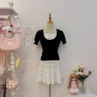 Image 1 of faux double layer shoujo top