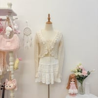 Image 1 of morgan de toi knitted front tie cardigan