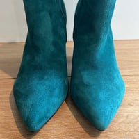 Image 6 of NINE WEST Elegant Pointed Toe Teal Suede Ankle Boots