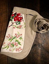 Image 1 of Happy Host Waist Apron | Vintage Couture | Floral/Cherry Print Cotton. European Linen 