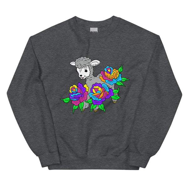 Image of FERAL DREAMERS-FLOWER DARK HEATHER /SWEATER