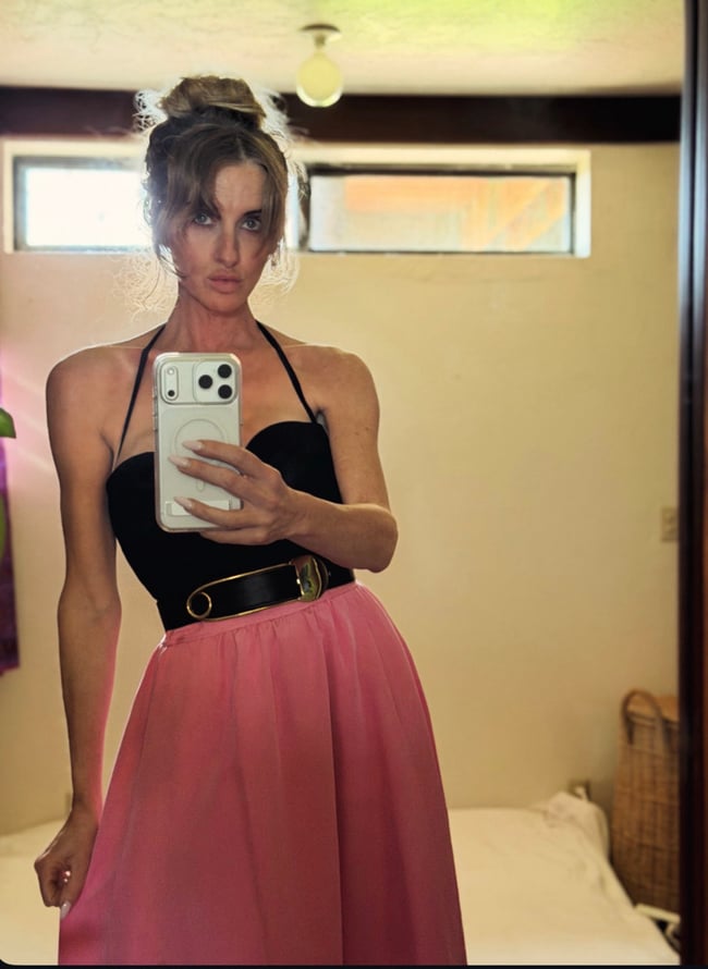 70s Saint Laurent Rive Gauche pink silk taffeta maxi ball skirt ysl