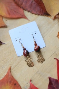 Image 3 of 3-Tiered Crystal Beaded Earrings