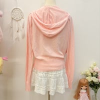 Image 3 of bebe pink heart knitted hoodie