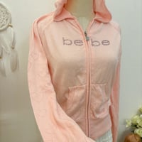 Image 4 of bebe pink heart knitted hoodie