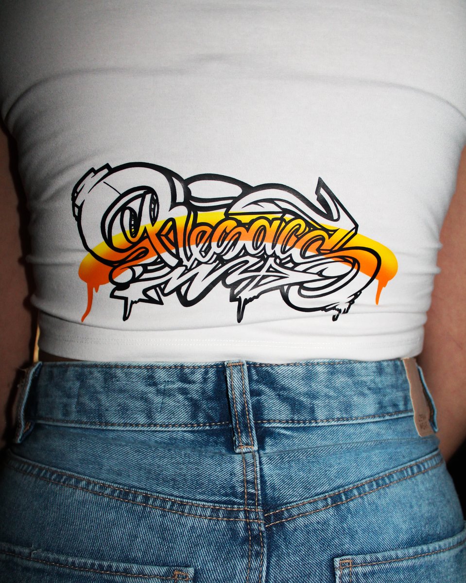 Orange Top Graffiti Throw-Up Crop By Resaks | Resaks