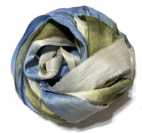 Image 5 of Ready To Ship! 10YD BLUE HERON HAND DYED SARI SILK RIBBON BY COLOR BURST SILK