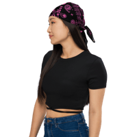 Image 5 of Breast Cancer Awareness Bandana - Pink on Black
