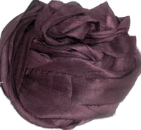 Image 3 of Ready To Ship! 10YD RAVEN  HAND DYED SARI SILK RIBBON BY COLOR BURST SILK