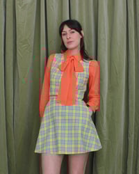 Image 8 of Polly top cropped blouse - Yellow tartan