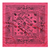 Image 1 of Breast Cancer Awareness Bandana - Black on Pink