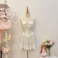 Image 1 of vintage lace corset lingerie (#04)