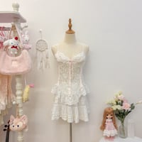 Image 1 of vintage lace all over lingerie top (lace panel)