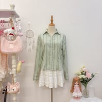 Image 1 of office siren stripped blouse