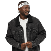 Image 4 of True Believer Bandana - Black on White