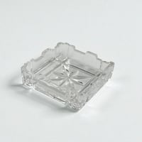 Image 1 of Petit cendrier carré vintage en cristal taillé - Années 60 - 70 -  vide-poche en cristal
