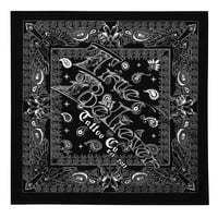 Image 1 of True Believer Bandana - White on Black