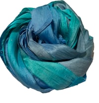 Image 7 of Ready To Ship! 10YD HIGH TIDE  HAND DYED SARI SILK RIBBON BY COLOR BURST SILK